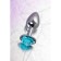 Anal plug Metal by Toyfa, metal, silver with blue rose, d = 27 mm, 8 cm, 48 g 104480