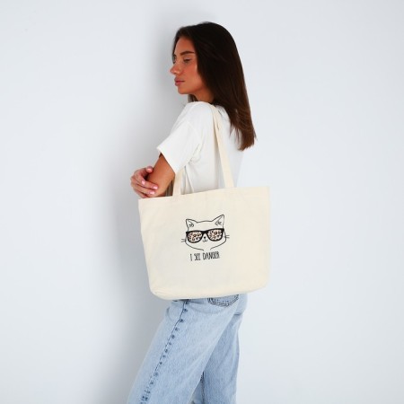 Ashop bag without lightning, without lining, beige color-6