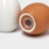 Porcelain set for spices Bellatenero “Eggs”, 3 objects: Solonka 60 ml, polling trunk 60 ml, stand, white and beige color