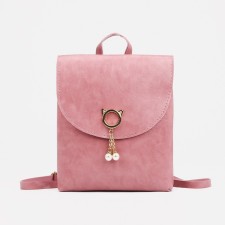 Open-ryukzak-mini made of artificial leather on magnet, pink color