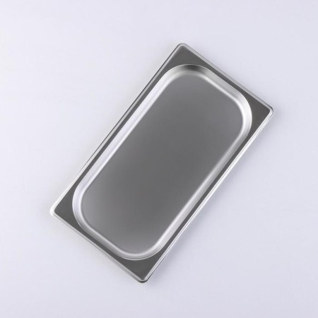 Gastrootiness 1/3 of stainless steel, 20 mm, 32.7 × 17.6 × 2 cm, thickness 0.8 mm-1