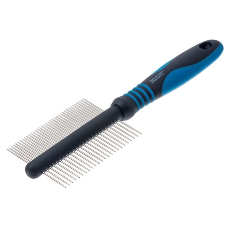 Delight comb, with rings, double-sided 24/37 teeth 25 mm, black and blue