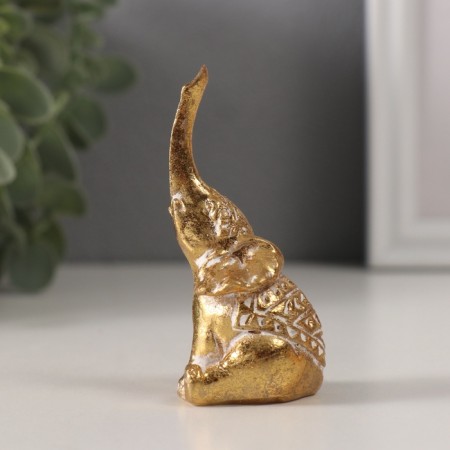 Souvenir Polystone "Elephant. Indian patterns" gold 3.3x3.5x7.5 cm-3