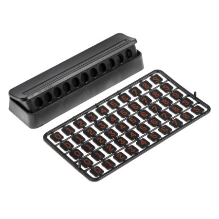 Cartage plate for phone number, black
