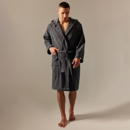 Terry robe with a hood of men's SL Home: Basic "Grig Sandra", size L, 100% cotton, 420 g/m2 9849-3