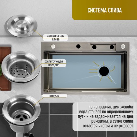 Zein M01, S = 3.0 and 0.7 mm, mixer, basket, cutting board, siphon, satin-11