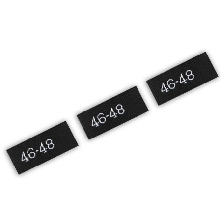 Textile strip "46-48", 5 x 1.1 cm, black color-1