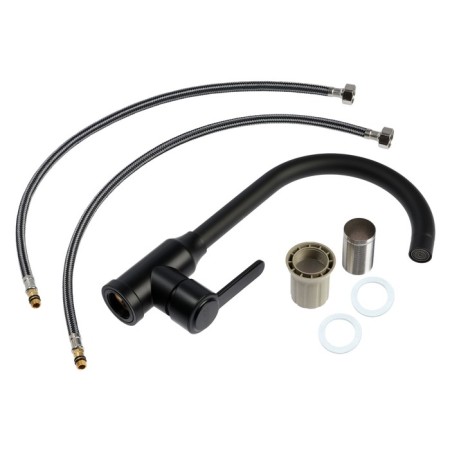Kitchen mixer Zein Z3699, turning pour 26 cm high, ABS plastic, black-8