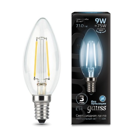 LED LED Filament Filament 9W candle 4100K neuter. Bel. E14 710lm Gauss 103801209