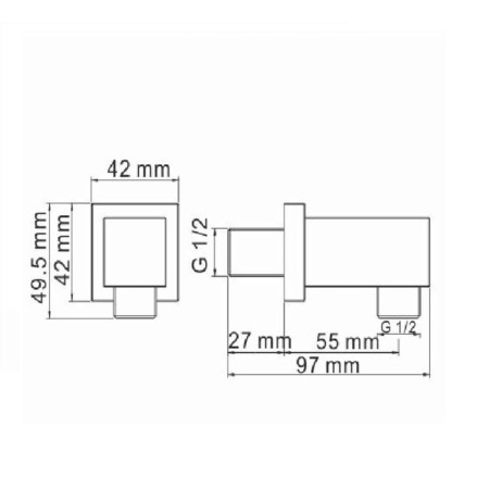 Shower hose connection Wasserkraft A108, brass, bronze-1