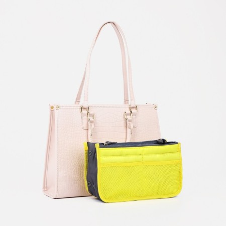 Cosmetic bag-organizer on lightning, yellow color-3
