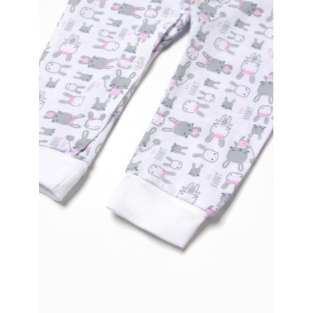 Combineson children with open legs "bunnies", white/pink color, height 74-3