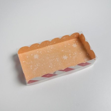 Box for confectionery products with PVC lid "Magic moments", 21 x 10.5 x 3 cm, New Year-3