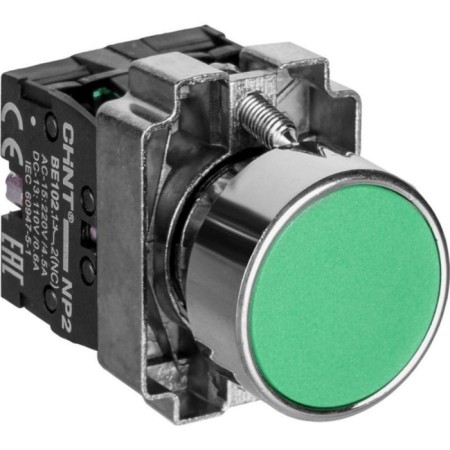 CHINT 573763 NP2-BA35 control button, without backlight, IP40, green color