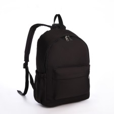 Young backpack from textiles on lightning, 4 pockets, black color