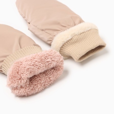 Women's mittens minku, beige color, 25 cm-2