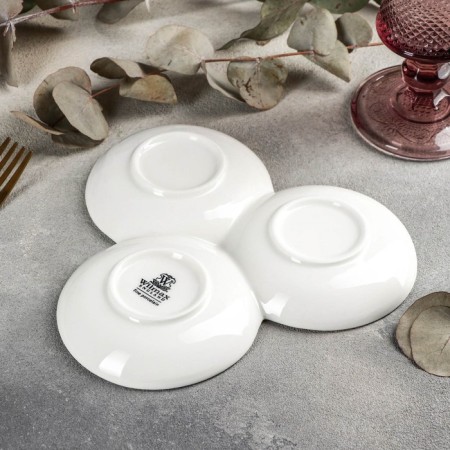 Porcelain Menjnitsa 3 cells, d = 18 cm, white color-2