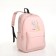 Youth backpack from textiles, 2 parts on lightning, 3 pockets, pink color