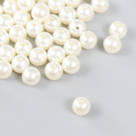 Set of beads "needlework" plastic, diameter 8 mm, 25 g, milk