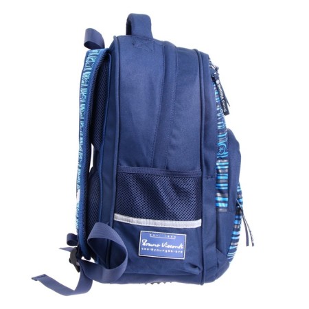 School backpack Bruno VisConti, 40 x 30 x 19 cm, ergonomic back, “sports car”, pencil case as a gift-3