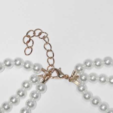 Choker "Estet" with a pearl, white color, 35 cm-1