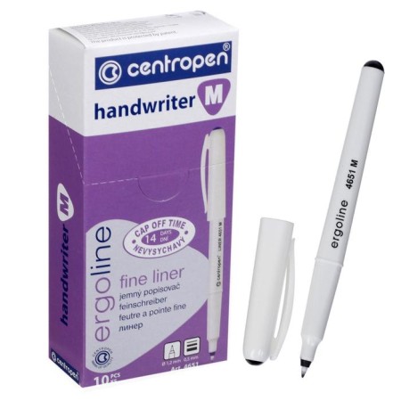 Capillary Handle 1.2 mm centropen "handwriter" 4651, line 0.5 mm, black color, trihedral