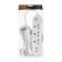 Extension cord Luazon Lighting, 3 sockets, 3 m, 10 A, 2200 W, 2x0.75 mm2, 3xUSB, with excavation, b