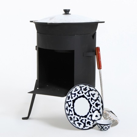 Set for pilaf 5 items, cauldron 10l, stove for cauldron, saucer, frog 28cm, Schumovka 45cm