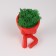 Kashpo concrete mini "Mr. Green" Mizaru with moss red 5.5x6.5x6.5 cm (moss green stabil)