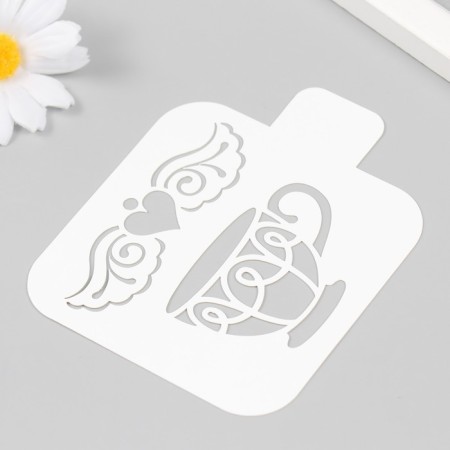 Plastic stencil "Cup" 9x9 cm-1