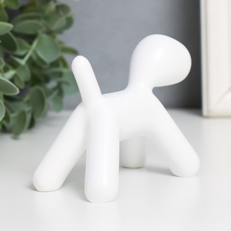 Souvenir Polystone "Dog" White 10x7.8x5.4 cm-2
