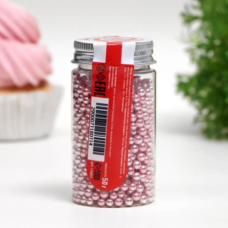 Confectionery Sprinking "Stylish Solution", 4mm, Pink, 50 g-2
