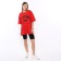 T-shirt female, red color, Oversize size (42-46)