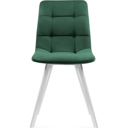Stool on a metal frame chilli metal/velor, white/green 43.5x50x87.5 cm-1