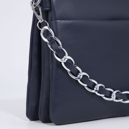 Bag Cross-Bodi with a zipper, blue color-4