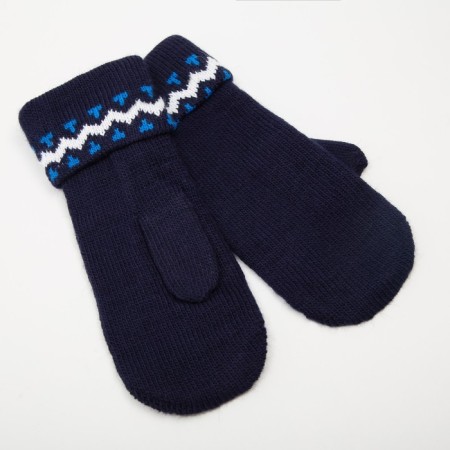 Women's mittens, dark blue color, size 18-1