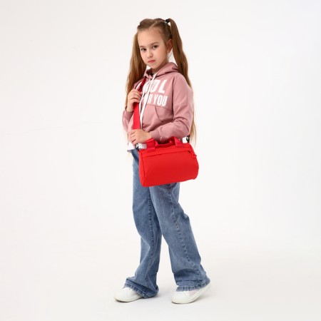 Sports bag with lightning, external pocket, red color-6