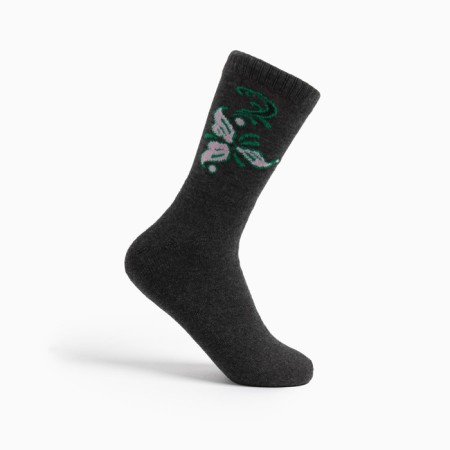 Women's socks with a terry follow, the color is gray, size 25