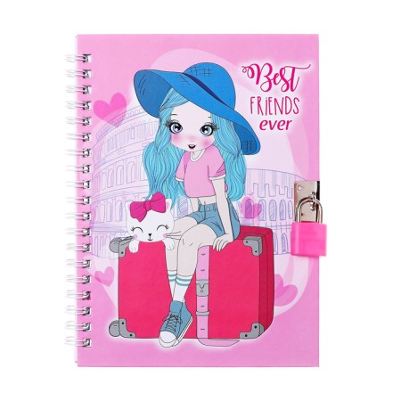 Gift notebook, 45 sheets, line, on the castle, on the crest, travel (17.8x13cm),
