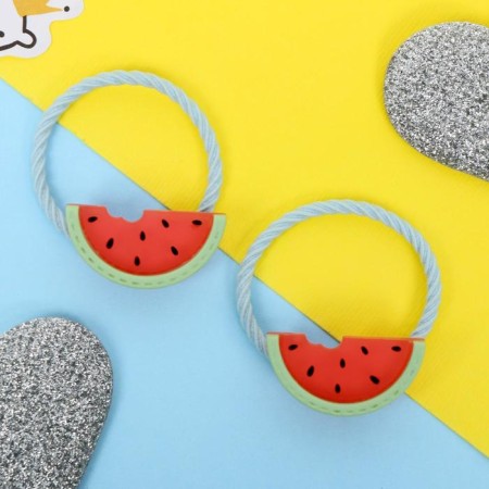 Hair elastic band "Tropicanka" (set 2 pcs) watermelon, 2 cm-1