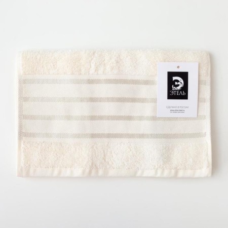 Terry Ethel "stripes", milk 30x70 cm, 100% cotton, 370g/m2-3