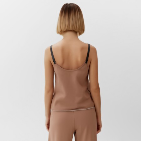 Top female on the straps Minaku: Casual Collection Beige Color, Rr. 48-3