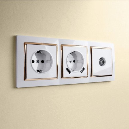 TV rosette passage (white) WL01-TV-2W-3