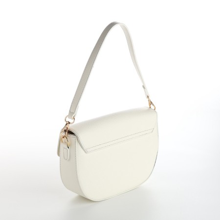 Women's bag on the valve, Textura, small size, white color-3