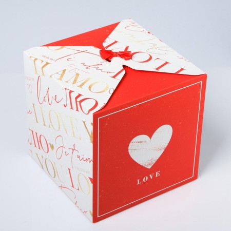 Gift folding box, packaging, “love”, 18 x 18 x 18 cm-4