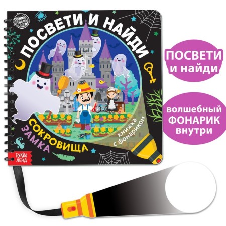 A book with a flashlight “Get and find. Treasure of the castle ”, 30 p.