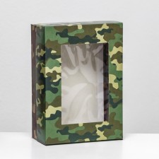 The box is folding, with the Camouflage window 21 x 15 x 7 cm