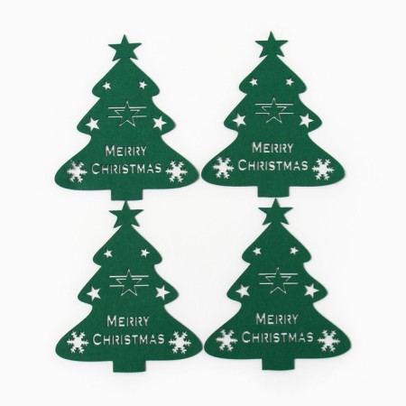 Set for decor of the dining rooms "Christmas tree" 4pcs centers 20x17cm 100%p/e, felt-1
