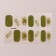 Flood strips for manicure, 14 pcs, beige/green color
