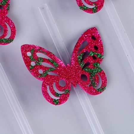 Pipe for the cocktail "Butterflies", in the set 6 pcs., Mix color-2